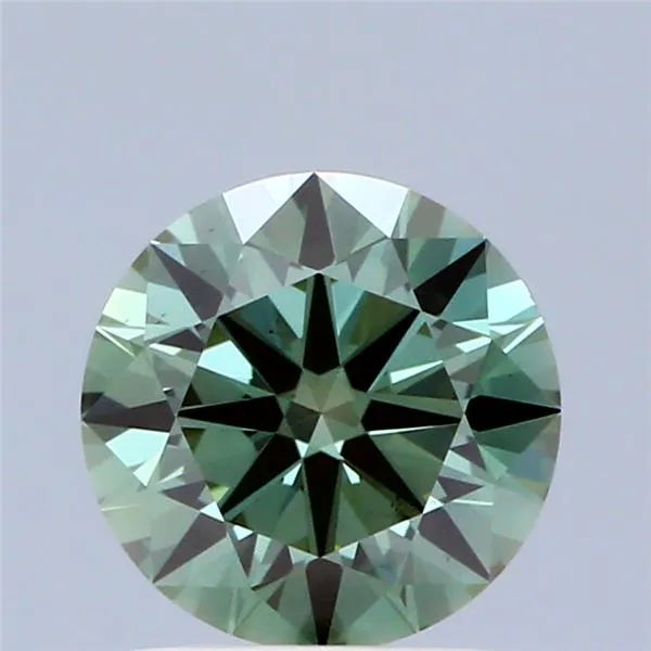 0.93ct Round Lab Grown Diamond (Colour Fancy Vivid Green, Clarity VS2, Cut ID, IGI Certified)