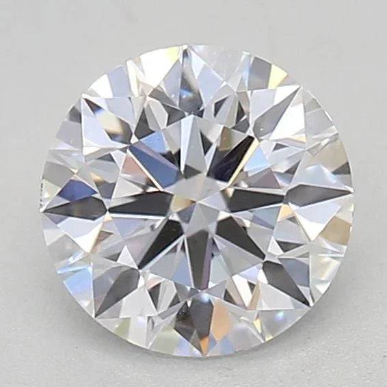 Runder, funkelnder Diamant als loser Edelstein mit Brillantschliff auf hellem Hintergrund