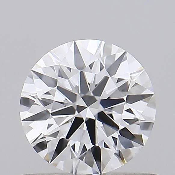 Runder, facettierter Diamant, brillant geschliffen, auf grauem Hintergrund