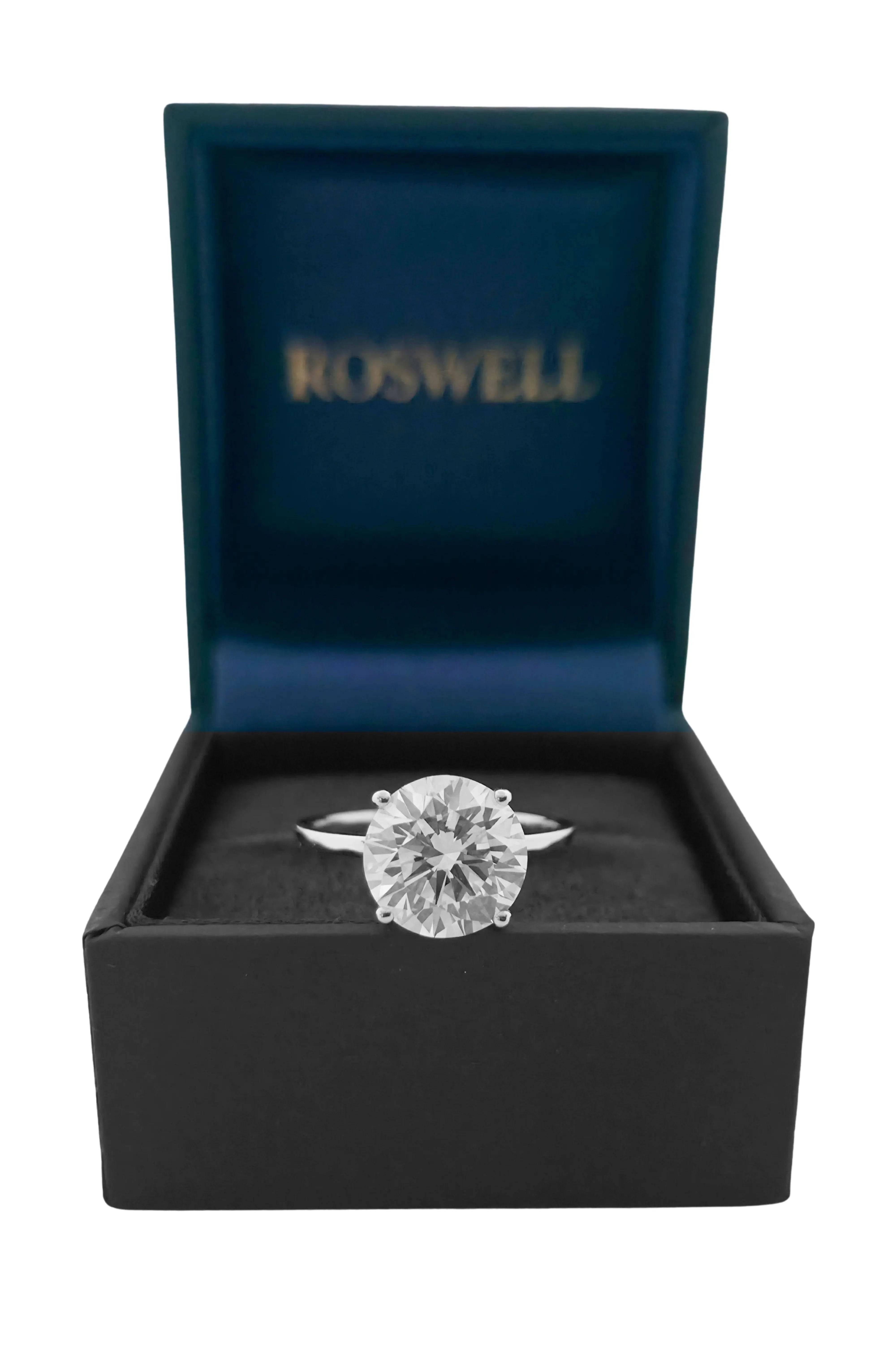 ROSWELL Solitärring 4ct großer Diamant Lab Grown E/VVS2 IGI Weißgold 14K 585 - gems4u.eu
