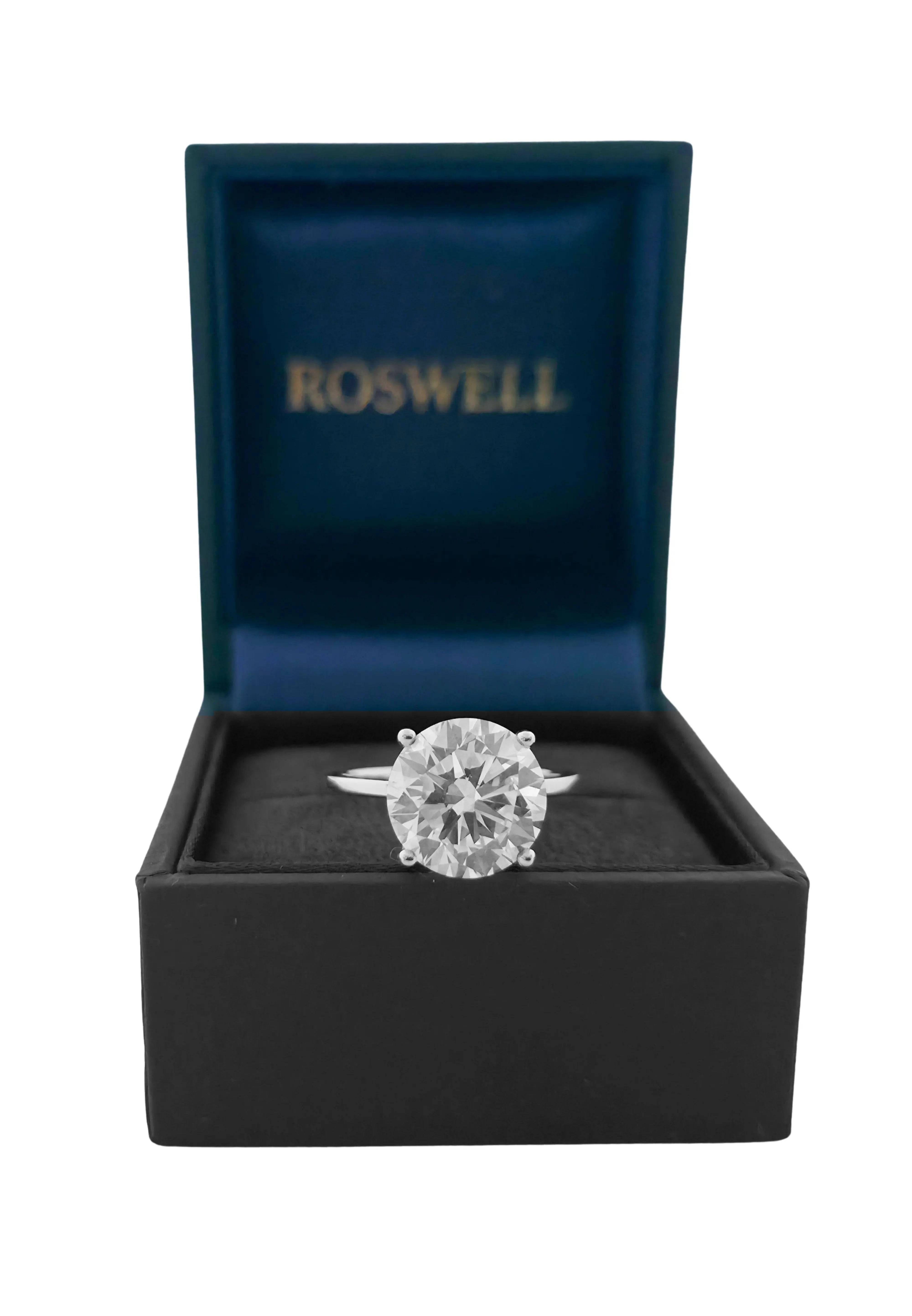 ROSWELL Solitärring 5ct großer Diamant Lab Grown E/VVS2 IGI Weißgold 14K 585 - gems4u.eu