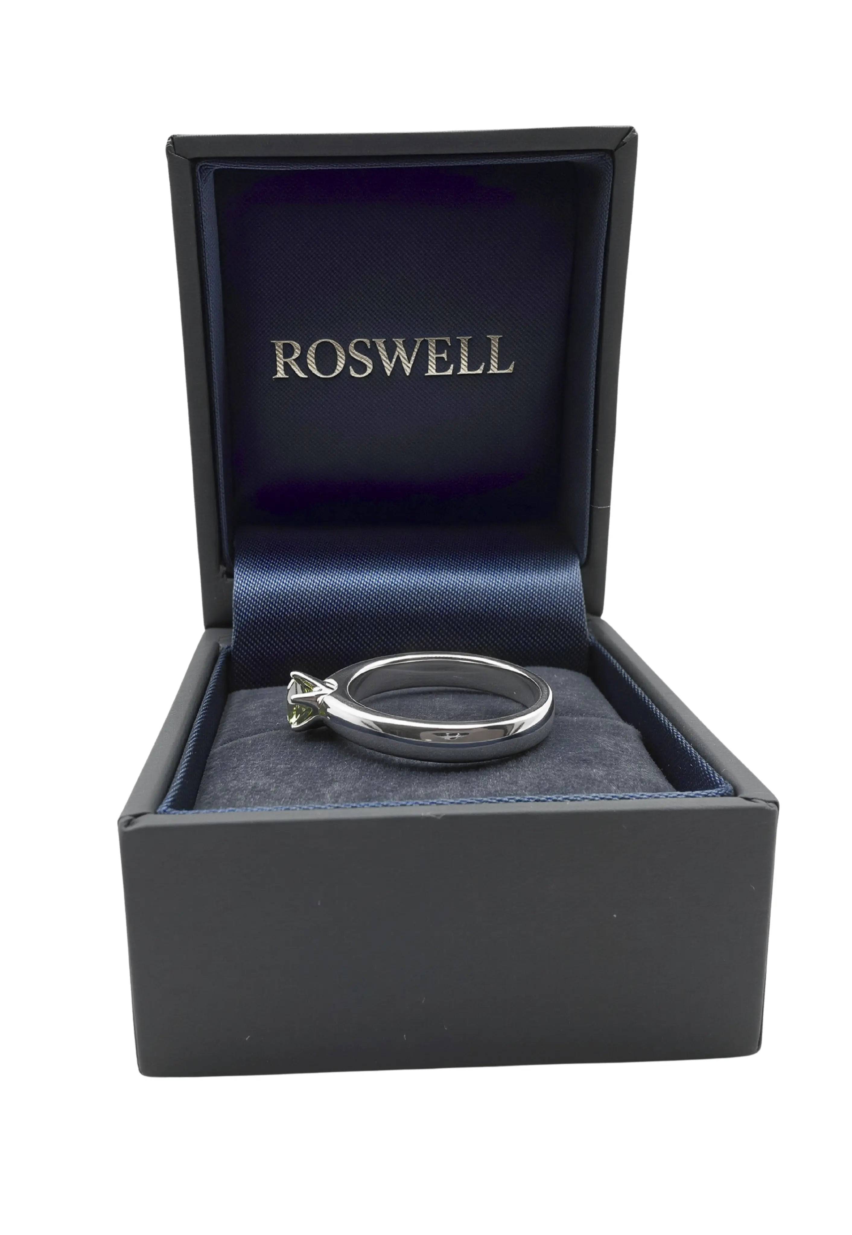 ROSWELL Solitärring 0,50ct Grüner Fancy Diamant Lab Grown IGI Continuum™ Silber - gems4u.eu