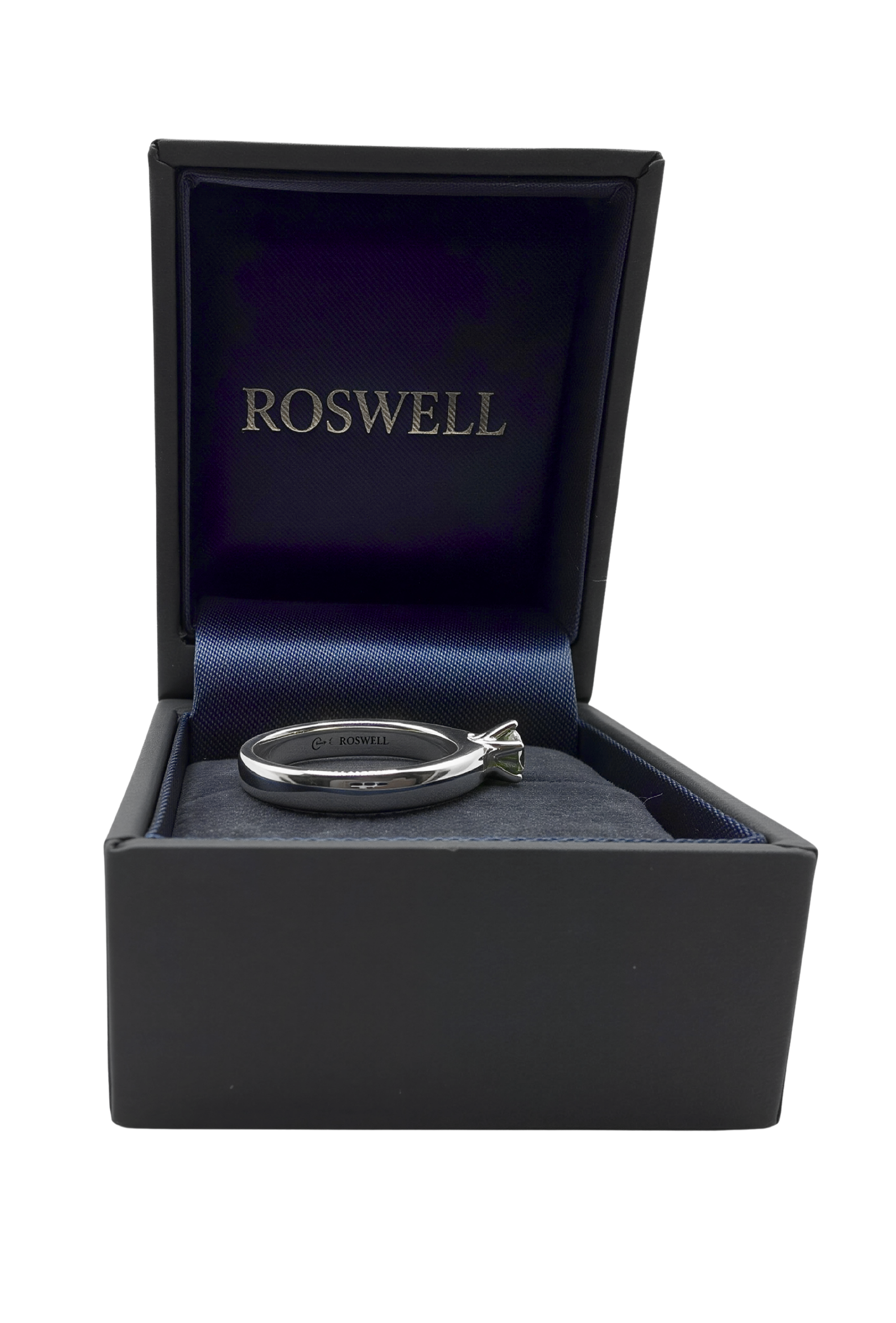 ROSWELL Solitärring 0,50ct Grüner Fancy Diamant Lab Grown IGI Continuum™ Silber