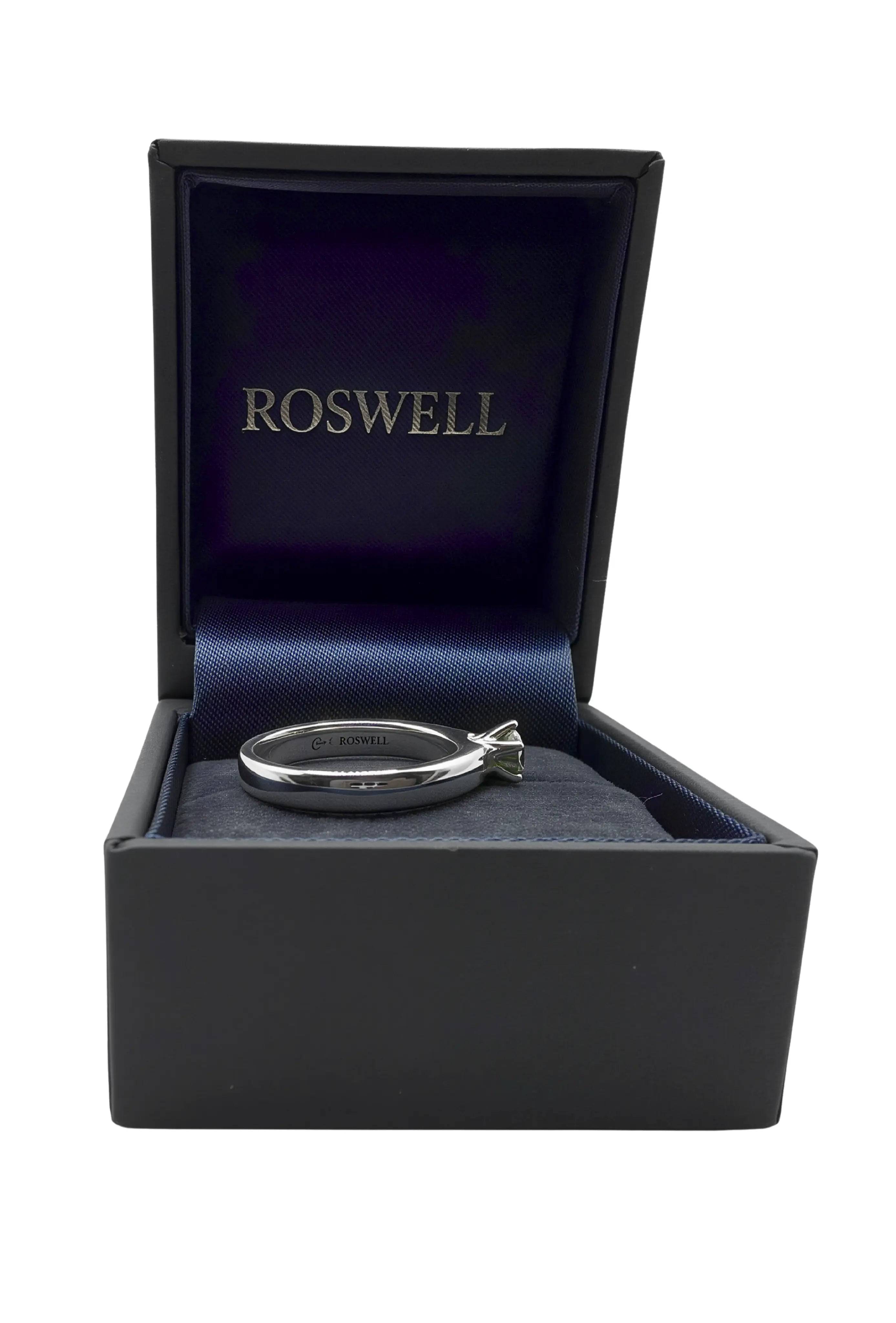 ROSWELL Solitärring 0,50ct Grüner Fancy Diamant Lab Grown IGI Continuum™ Silber - gems4u.eu