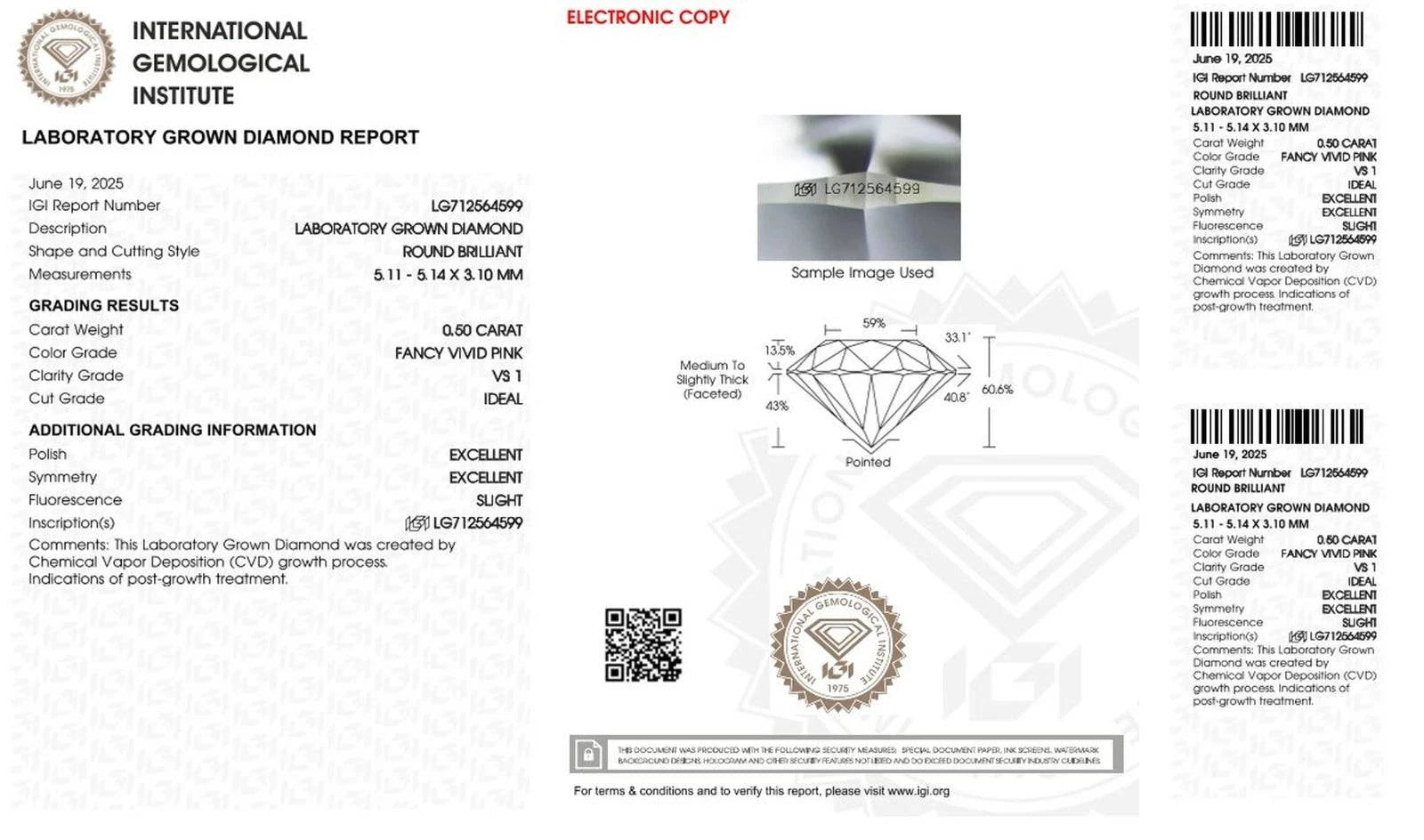 ROSWELL Solitärring 0,50ct Pinker Fancy Diamant Lab Grown IGI Continuum™ Silber - gems4u.eu