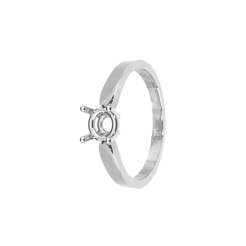 Solitär Ringfassung, 18k, 750 Weißgold für 0,5ct Diamanten