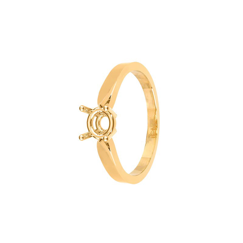 Solitär Ringfassung, 18k, 750 Gelbgold für 0,5ct Diamanten