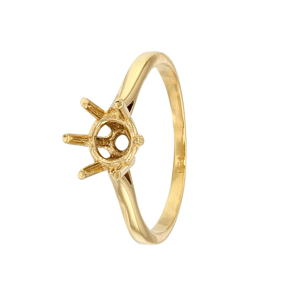 Solitär Ringfassung, 18K, 750 Gelbgold für 0,7ct-1,00ct Diamanten