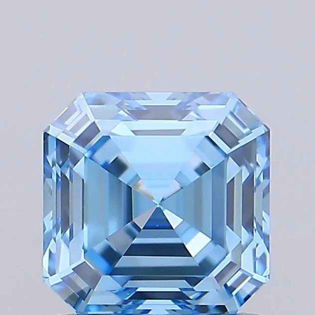 1.05ct Asscher Lab Grown Diamond (Colour Fancy Vivid Blue, Clarity IF, IGI Certified)