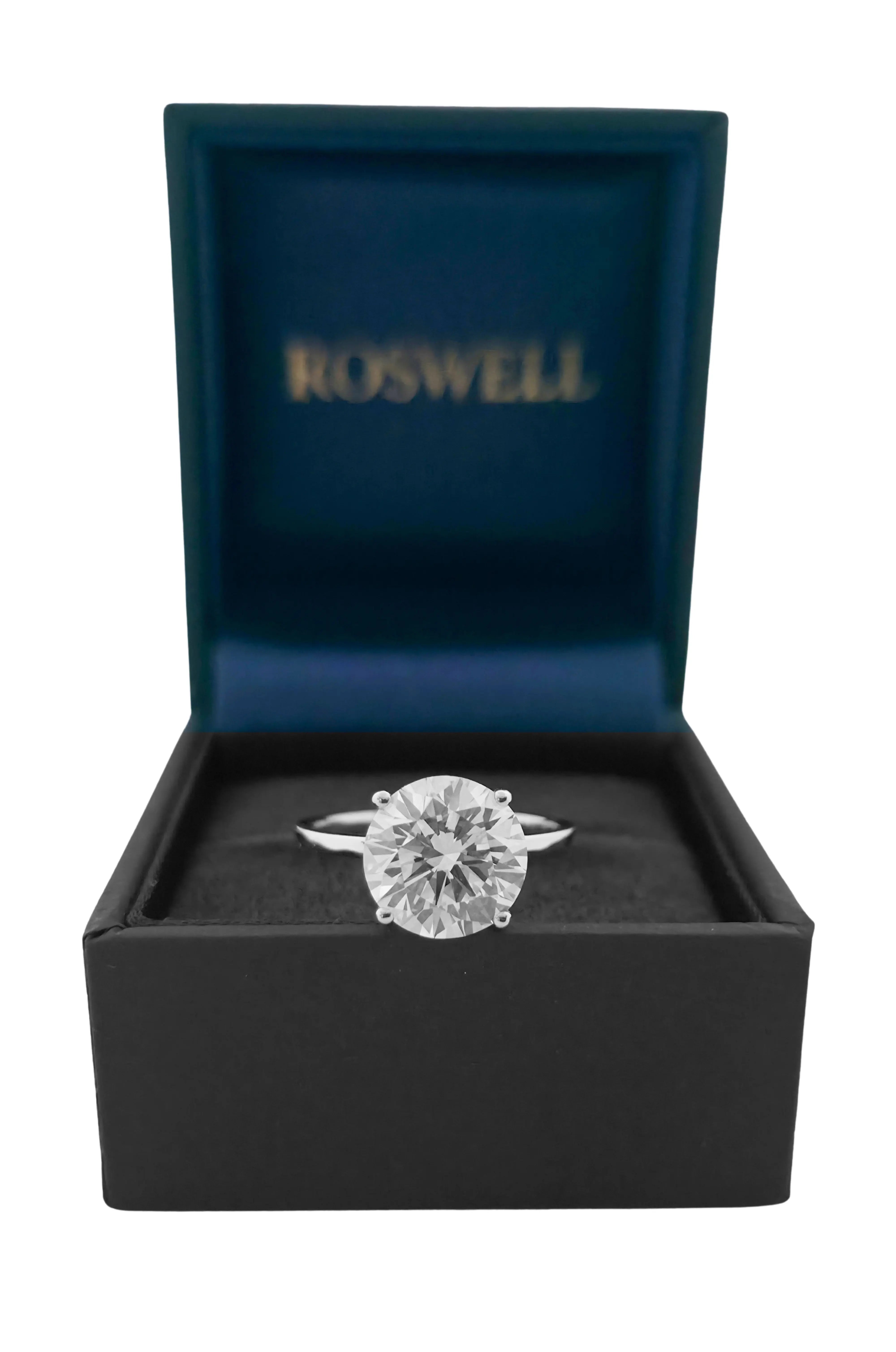 ROSWELL Solitärring 4ct großer Diamant Lab Grown E/VVS2 IGI Weißgold 14K 585 - gems4u.eu