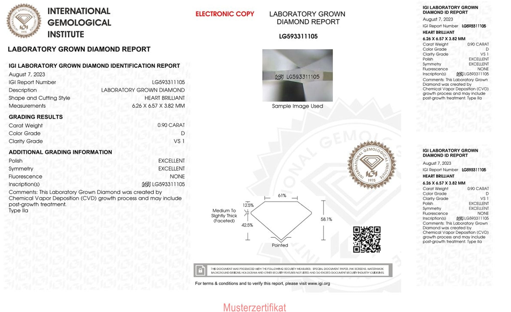 0.90ct IGI Heart Diamond, D/ VS1, Laboratory Diamond, Lab Grown, Certificate, CVD, HPHT