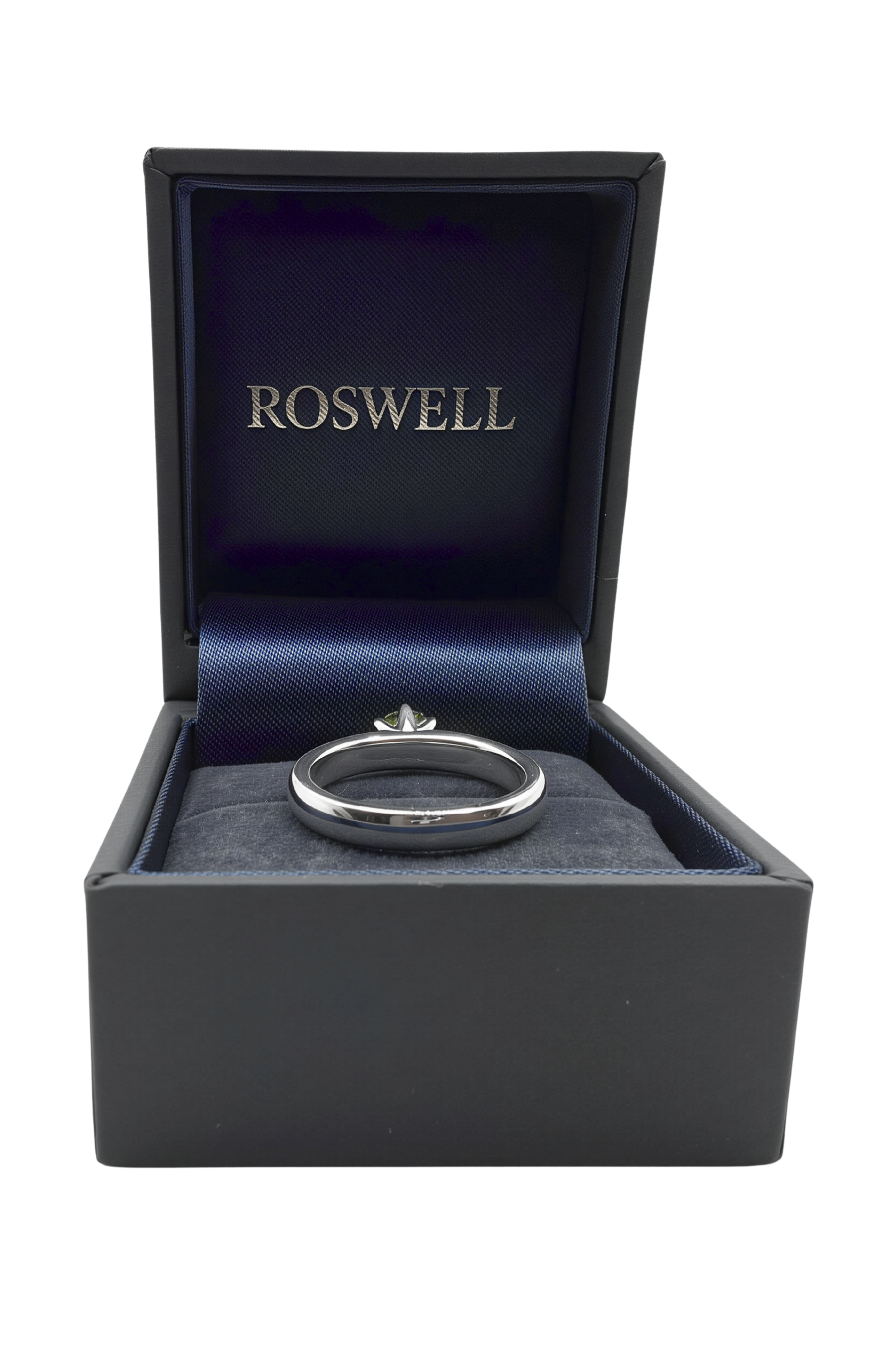 ROSWELL Solitärring 0,50ct Grüner Fancy Diamant Lab Grown IGI Continuum™ Silber