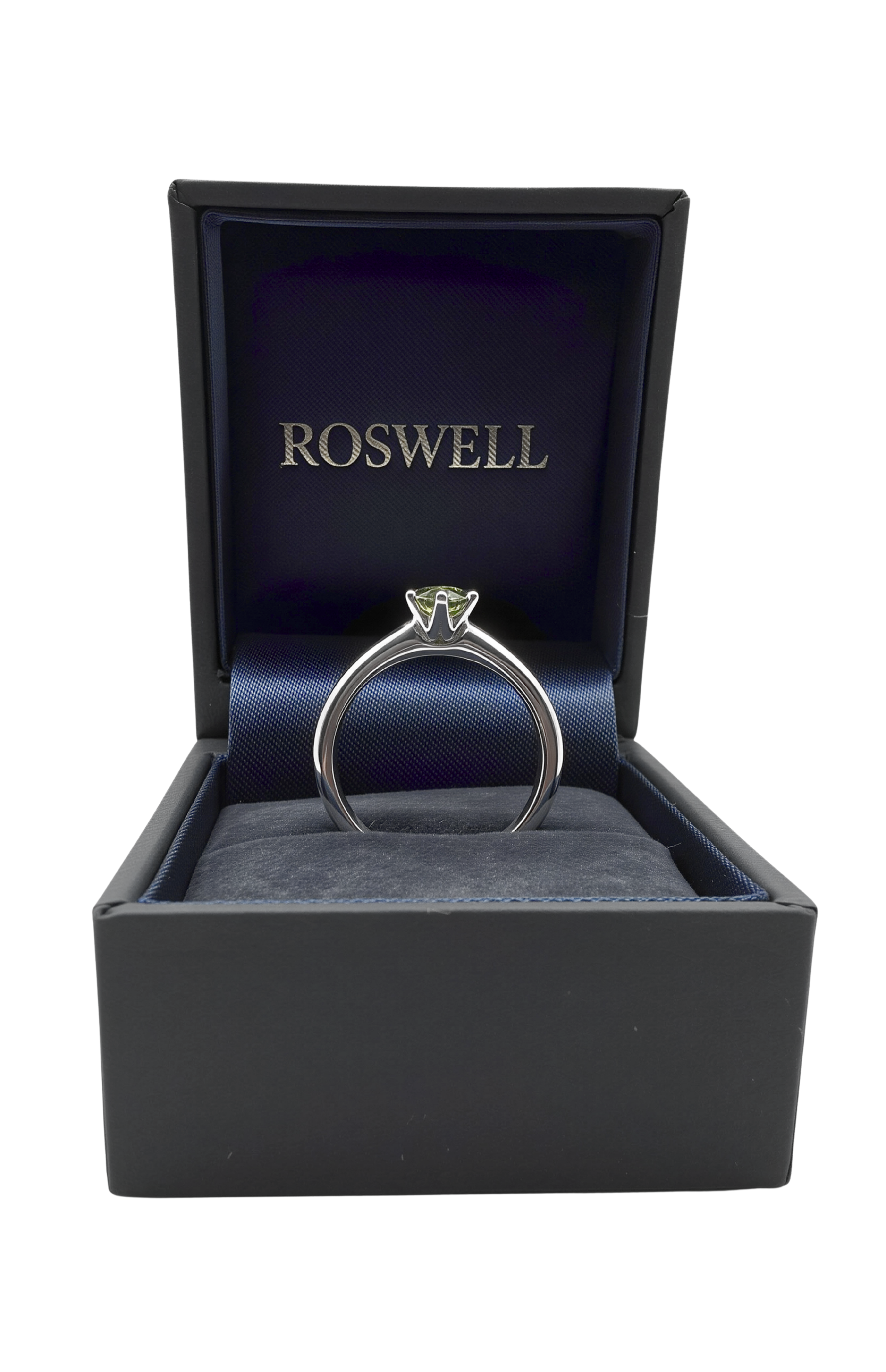 ROSWELL Solitärring 0,50ct Grüner Fancy Diamant Lab Grown IGI Continuum™ Silber