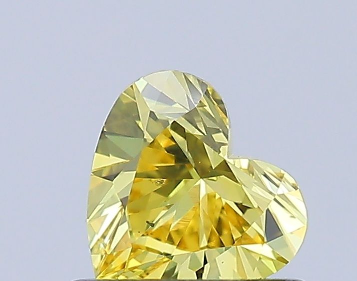 0.52ct IGI Heart Diamond, Fancy Vivid Yellow/ SI1, Laboratory Diamond, Lab Grown, Certificate, CVD, HPHT